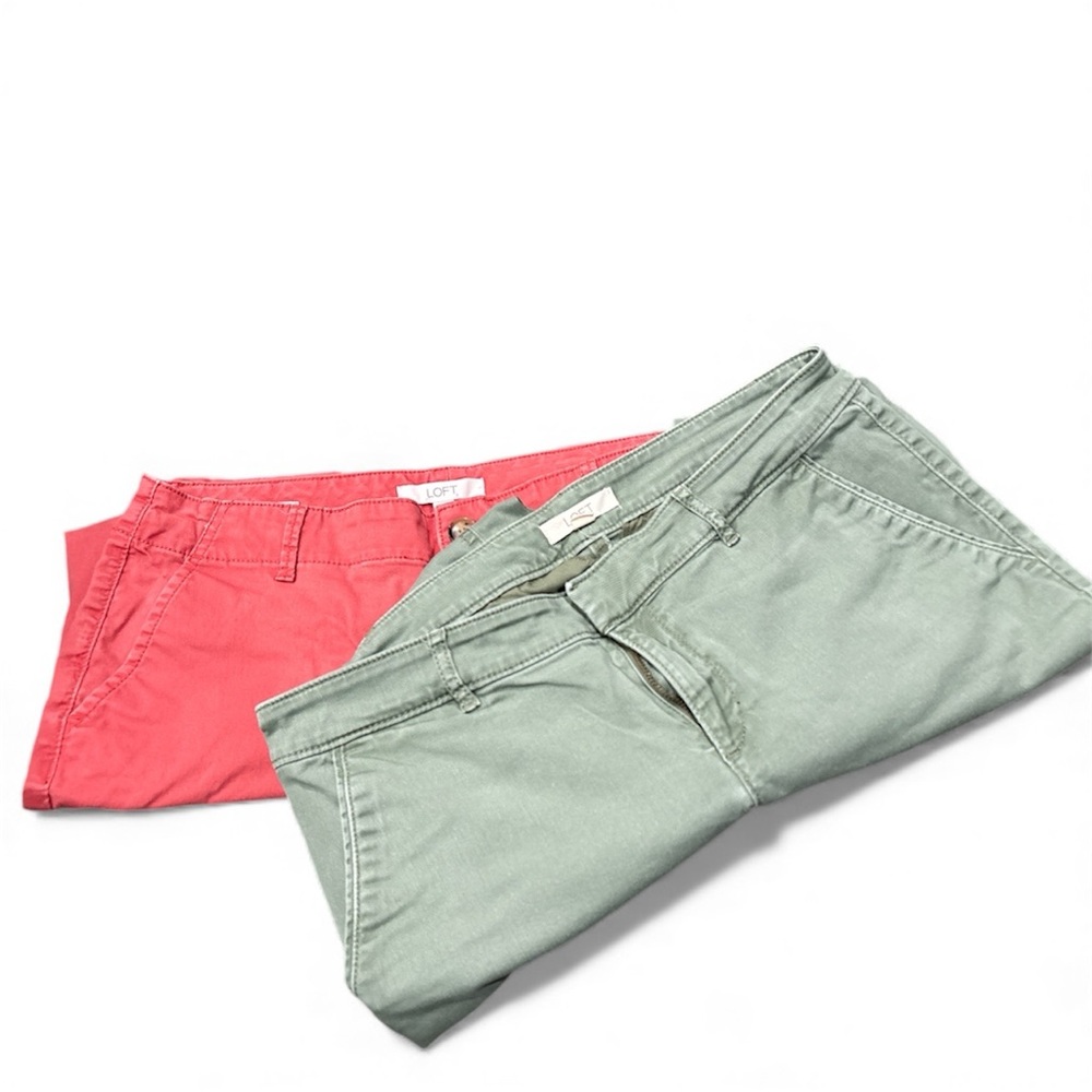 LOFT Coral Pants and Green Pants